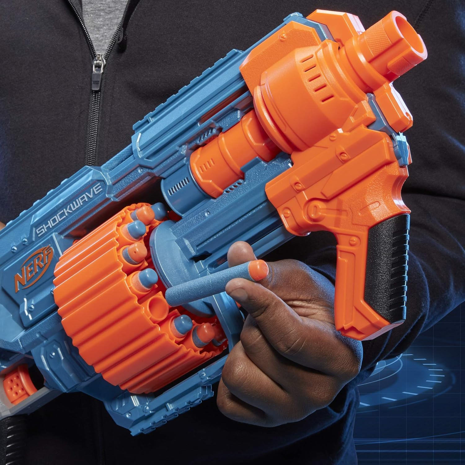 Nerf Elite 2.0 Shockwave RD-15 Blaster Pump Action 30 Darts 15-Dart Drum 8+