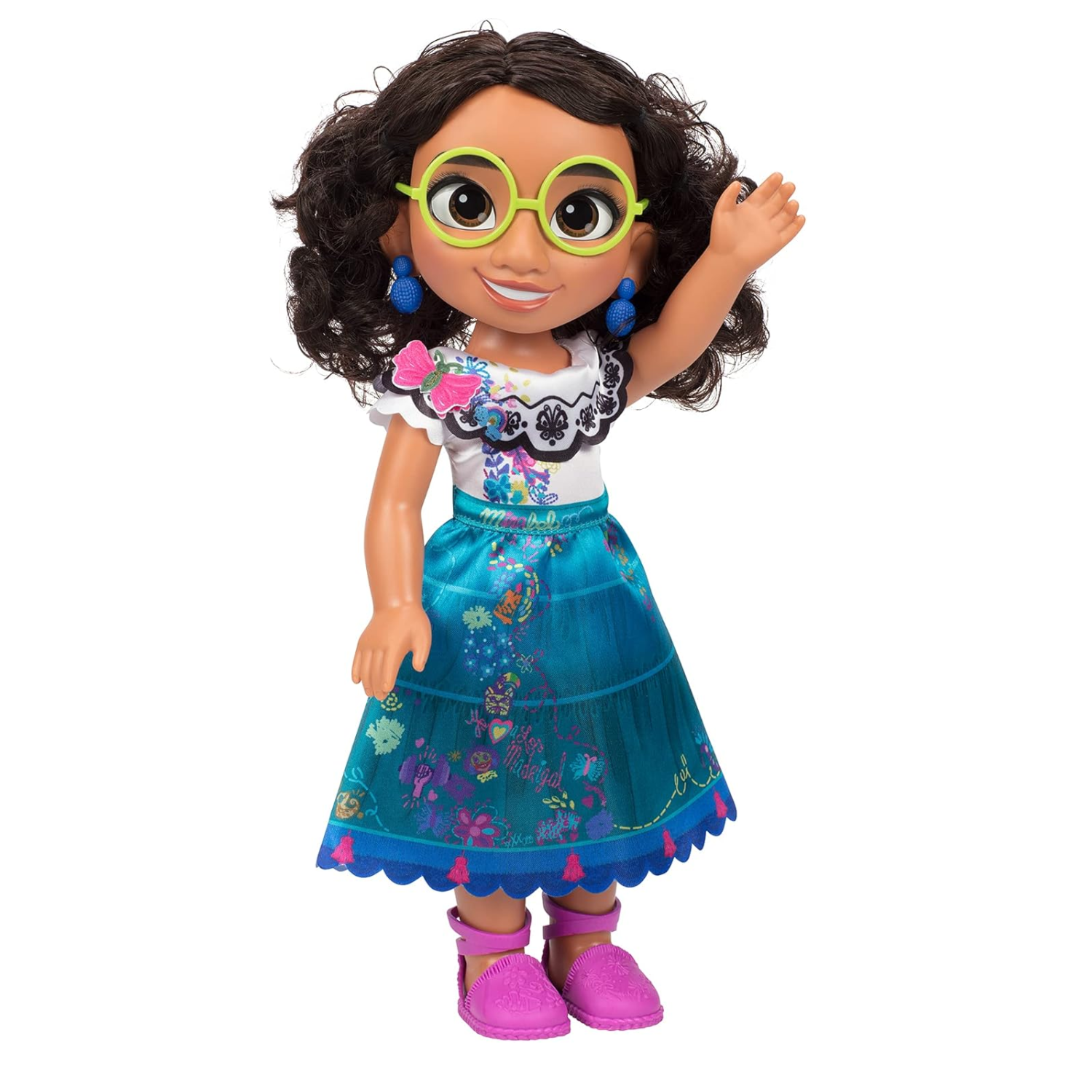 Disney Encanto Mirabel 14-Inch Fashion Doll Curly Hair Dress Glasses 3+ Play