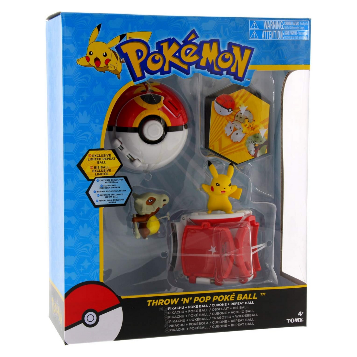 Pokemon Throw n Pop Poke Ball Duel Set Repeat Ball Pikachu Ages 4+ New Toy Play