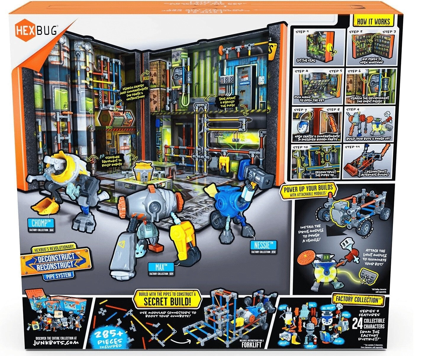 HEXBUG Junkbots Large Factory Habitat New Port Power Plant Ages 5+ New Toy Play