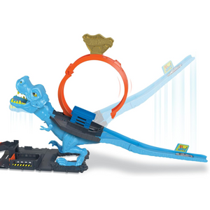 Hot Wheels City T-Rex Chomp Down Track Set Race Loop Stunt Car Action 4+