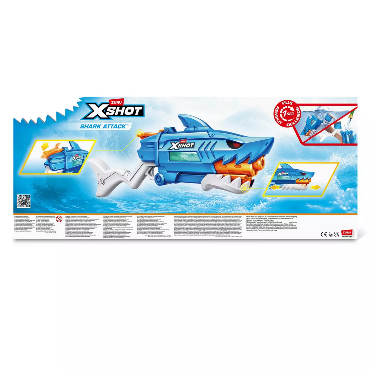 Zuru X-Shot Water Shark Attack Fast-Fill Water Blaster New Toy Play