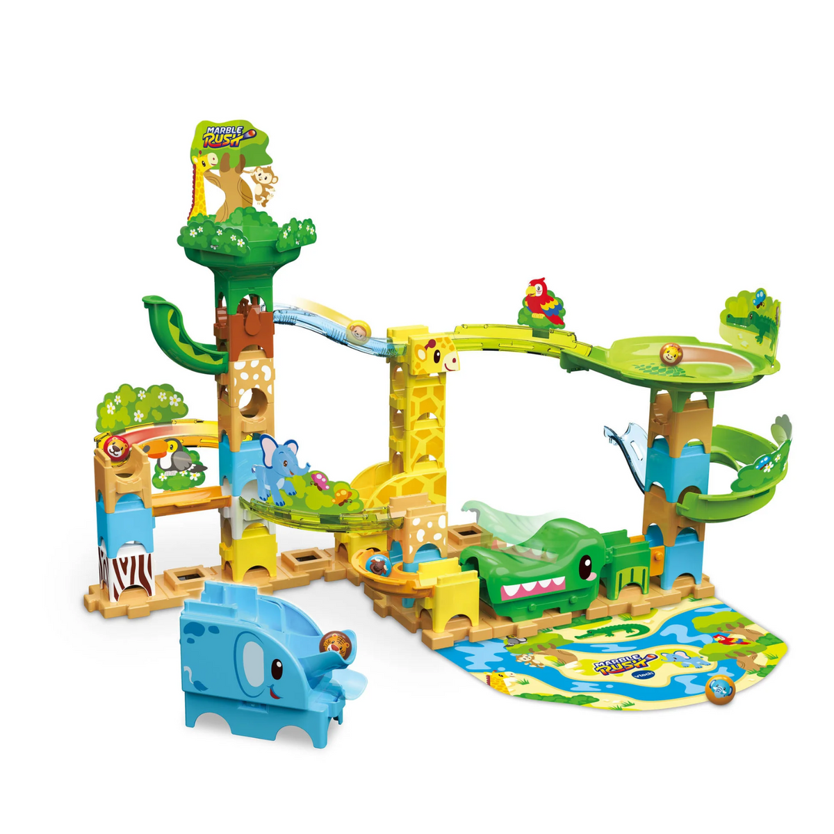 VTech Marble Rush Junior Animal Safari Slide Ages 3+ New Toy Elephant Giraffe