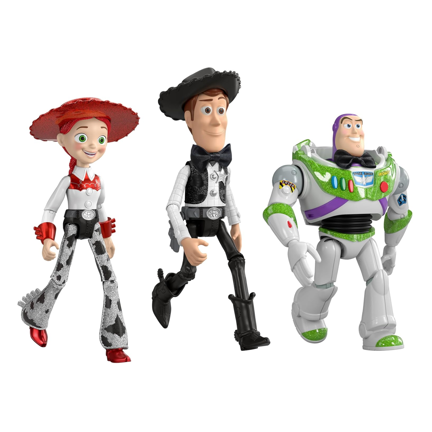 Disney Pixar Toy Story 3-Pack Hollywood Stars Glittery Woody Buzz Lightyear Jess