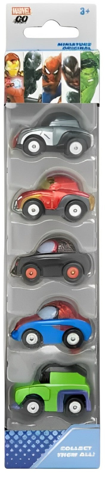 Marvel Go Miniature Mini Cars 5-Pack Ironman Spiderman Hulk Super Hero Race