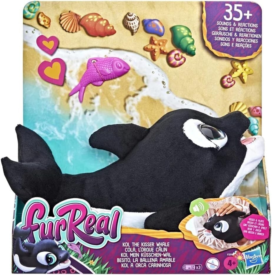 FurReal Koi Kisser Whale Interactive Electronic Pet Plush Ages 4+ New Toy Fish
