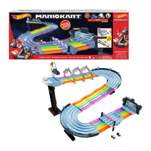 Hot Wheels Mario Kart Rainbow Road Raceway 8-Foot Track Lights and Sounds