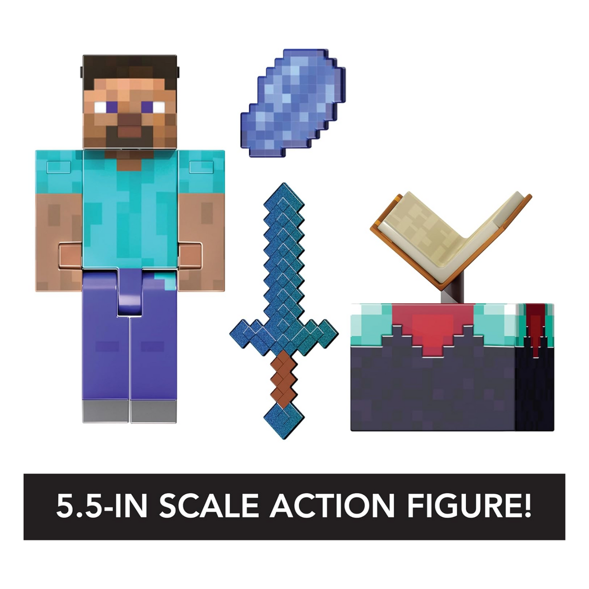 Minecraft Diamond Level Steve Action Figure New Toy With Accessories