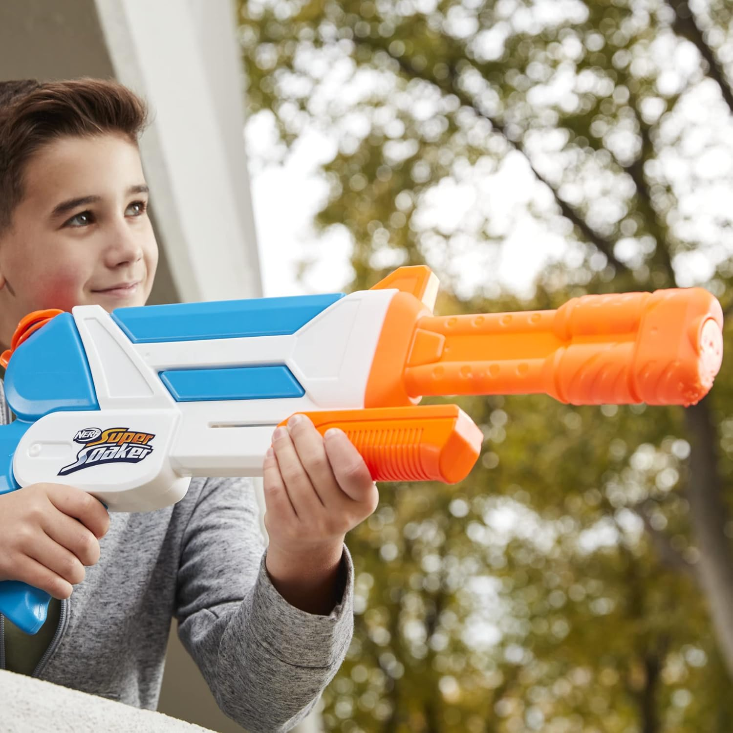 NERF Super Soaker Twister Water Blaster Dual Rotating Streams,Pump Action Fun 6+