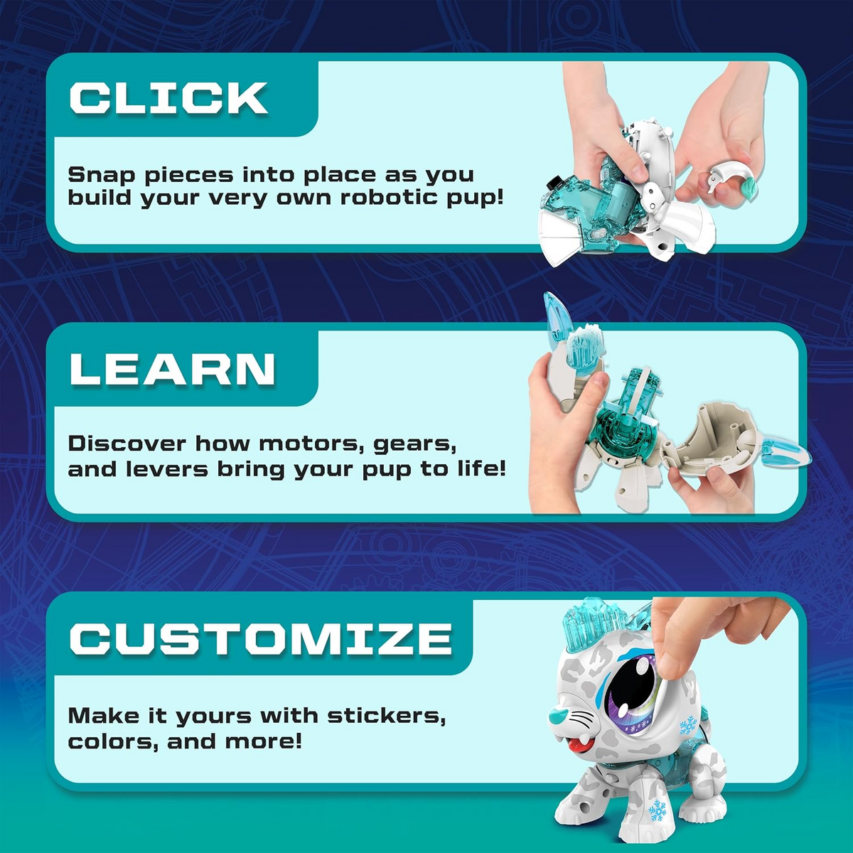Build a Bot Build Your Own Interactive Pet Snow Leopard New Toy