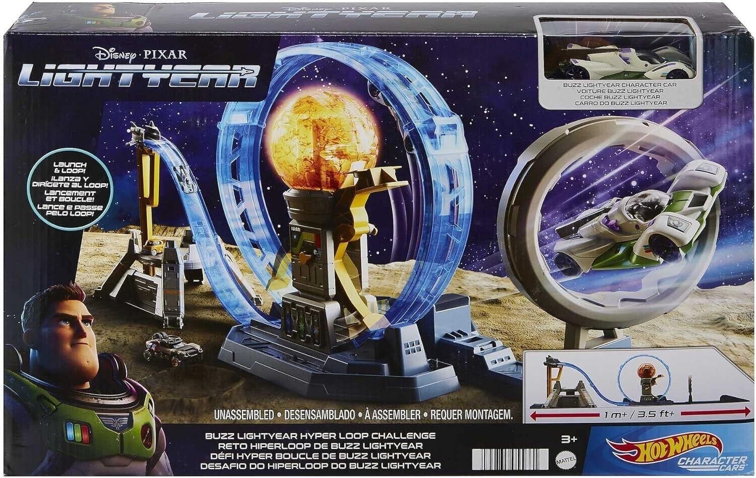 Disney Pixar Lightyear Hot Wheels Character Cars Buzz Lightyear Hyper Loop Track