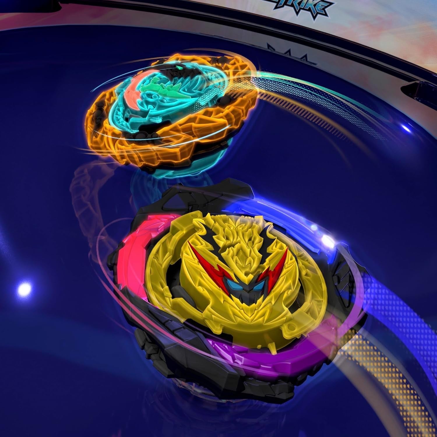 Beyblade Burst QuadStrike Light Ignite Battle Set Stadium with Tops Launchers 8+