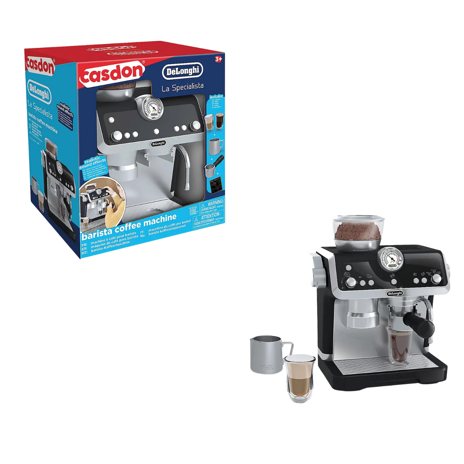 Casdon DeLonghi LaSpecialista Kids Barista Coffee Machine Toy Accessories Age 3+