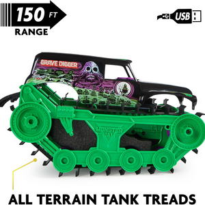 Monster Jam Grave Digger Trax RC 1:15 Scale All Terrain Remote Control Vehicle T