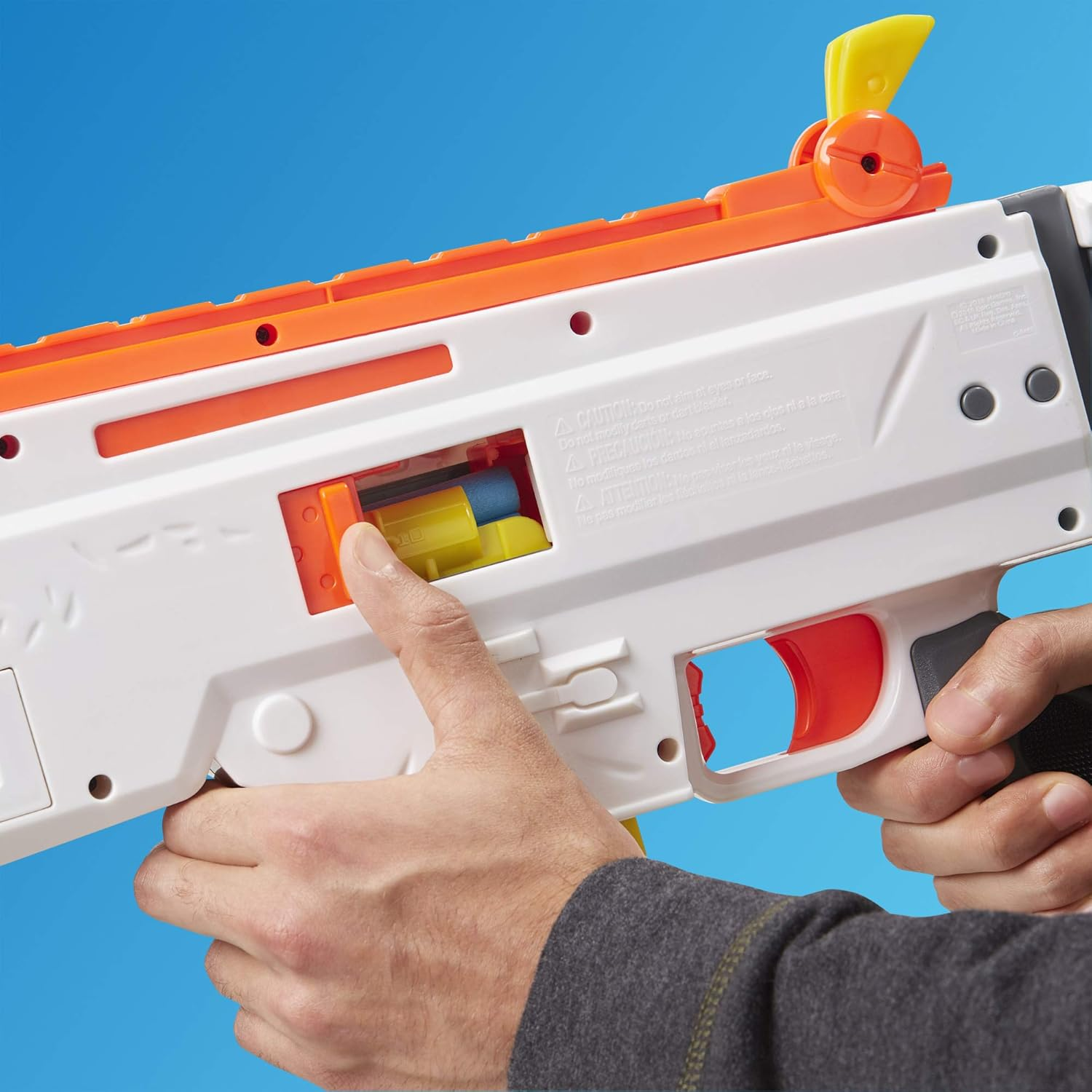 Nerf Fortnite AR DURRR Burger Motorized Dart Blaster 20 Dart Flip Up Sights Play