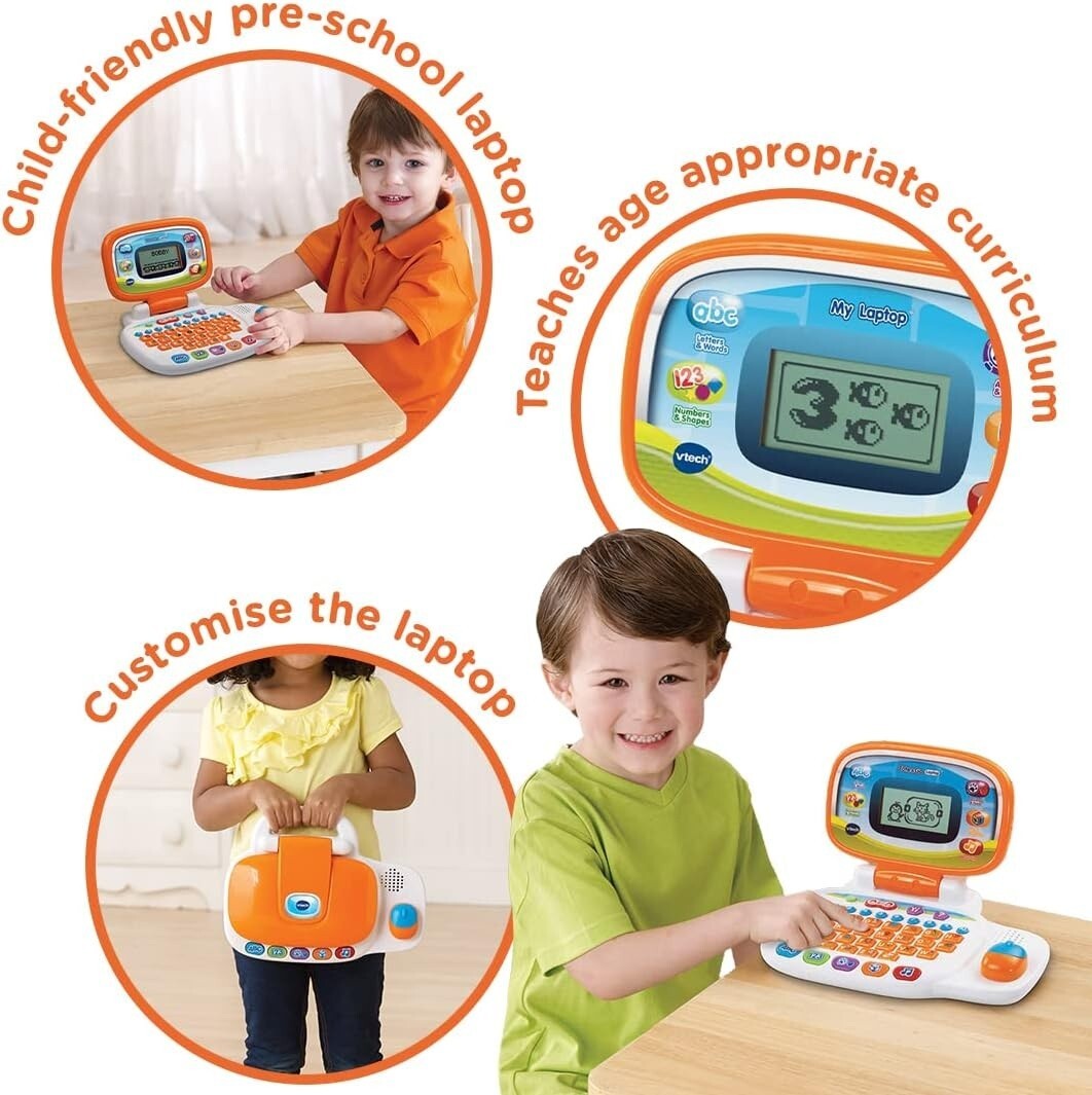 VTech My Laptop Educational White/Orange Ages 3+ New Toy Learn Preschool Play