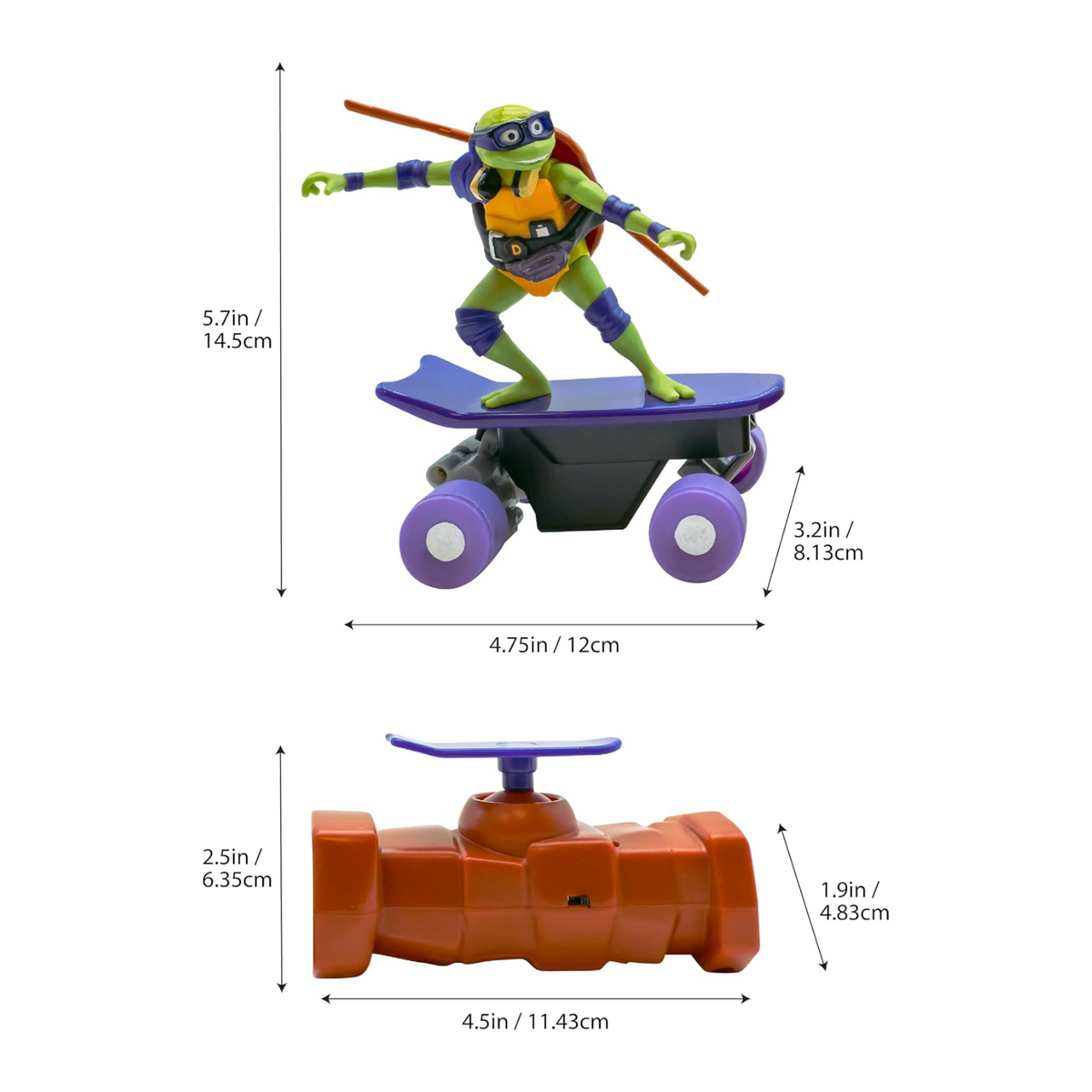 Teenage Mutant Ninja Turtle Donatello Half Pipe RC Vehicle Ages 5+ New Toy