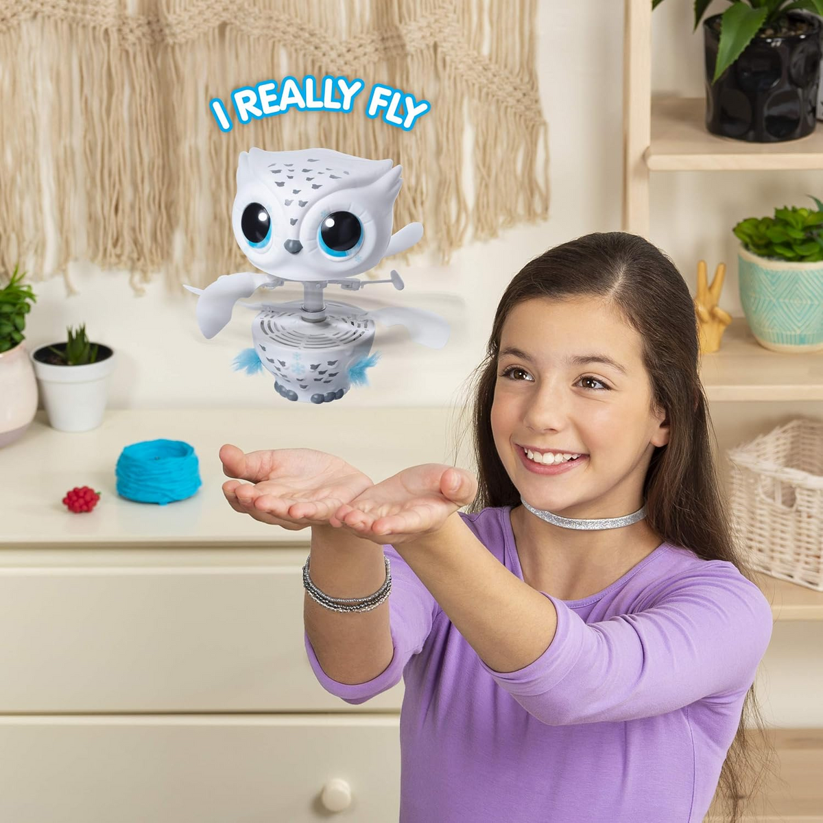 Owleez White Flying Baby Owl Electronic Pet Toy With Lights And Sounds New Toy