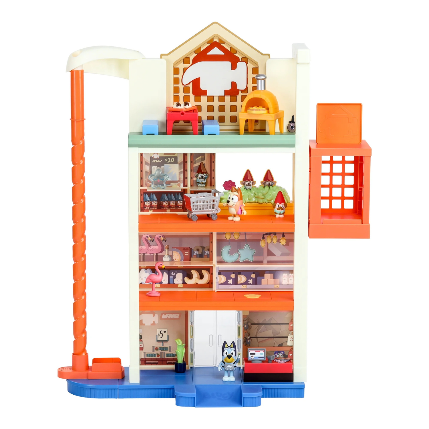 Bluey Hammerbarn Shopping Playset 22" Tall with Figures, Lights & Sounds