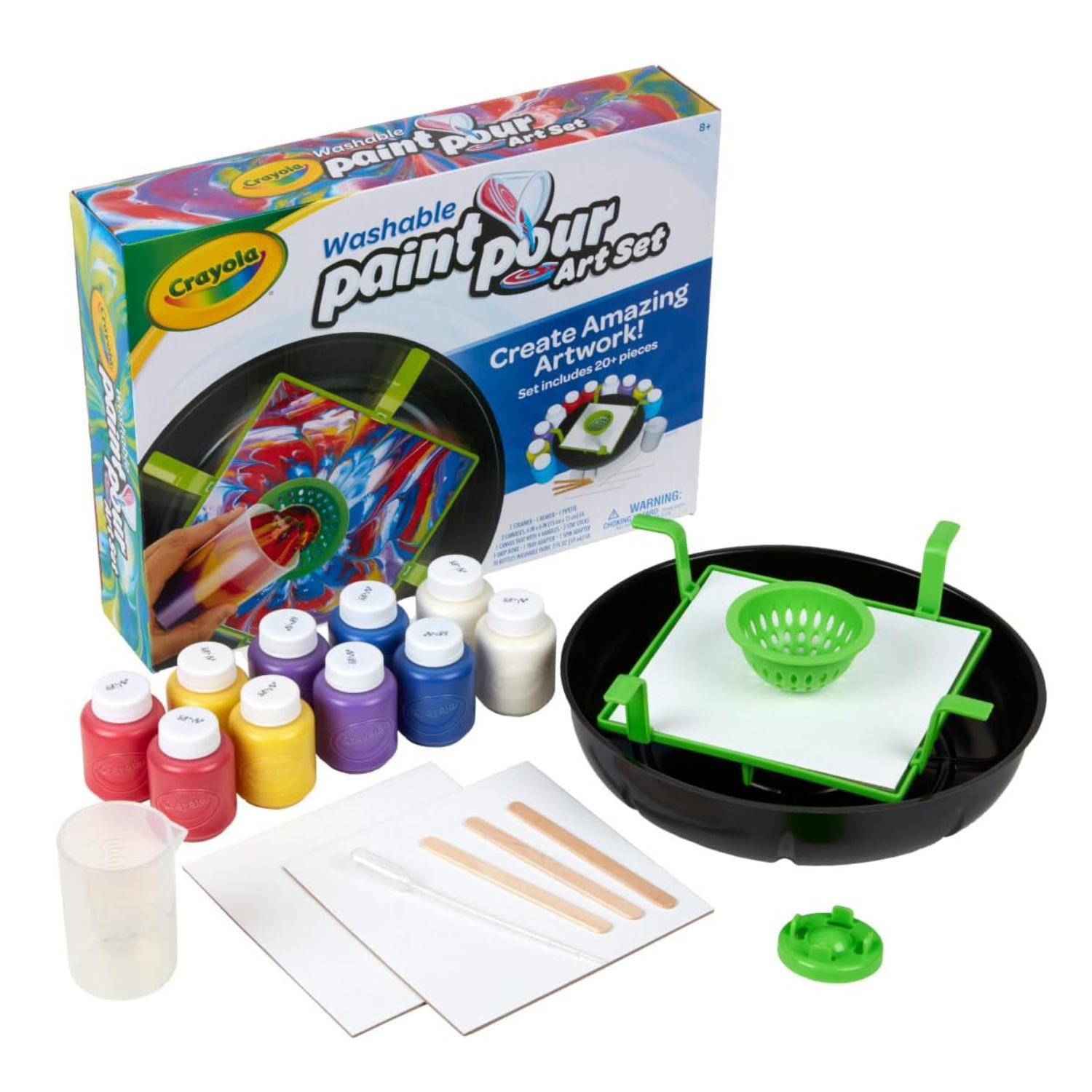 Crayola Washable Paint and Pour Art Set Tie Dye Marble Painting Kit for Kids 6+