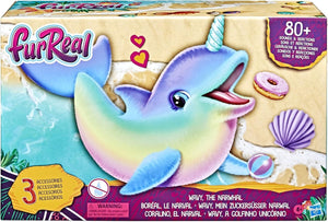 FurReal Friends Wavy Narwhal Rainbow 80+ Sounds and Reactions Ages 4+ New Toy