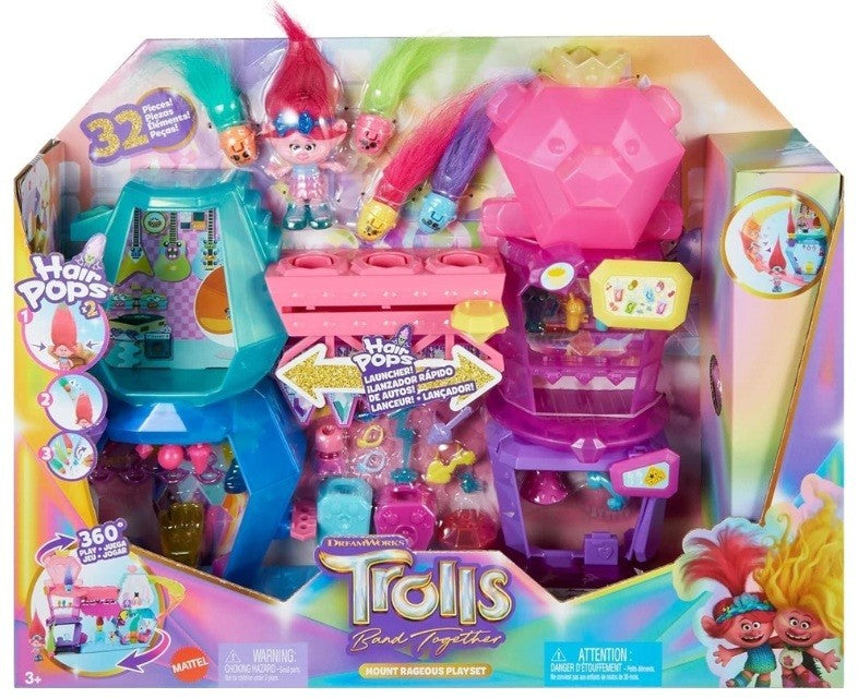 DreamWorks Trolls Band Together Toys Mount Rageous Playset Queen Poppy Doll Play