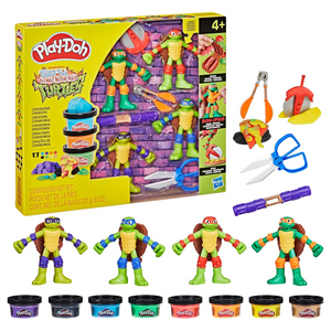 Play-Doh Teenage Mutant Ninja Turtles Cowabunga Bendy 4 Inch Action Figures Set