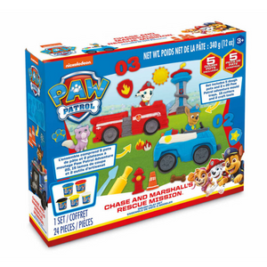 Paw Patrol Chase and Marshall Rescue Mission Dough Kit Alphabet Cutters Ages 3 +