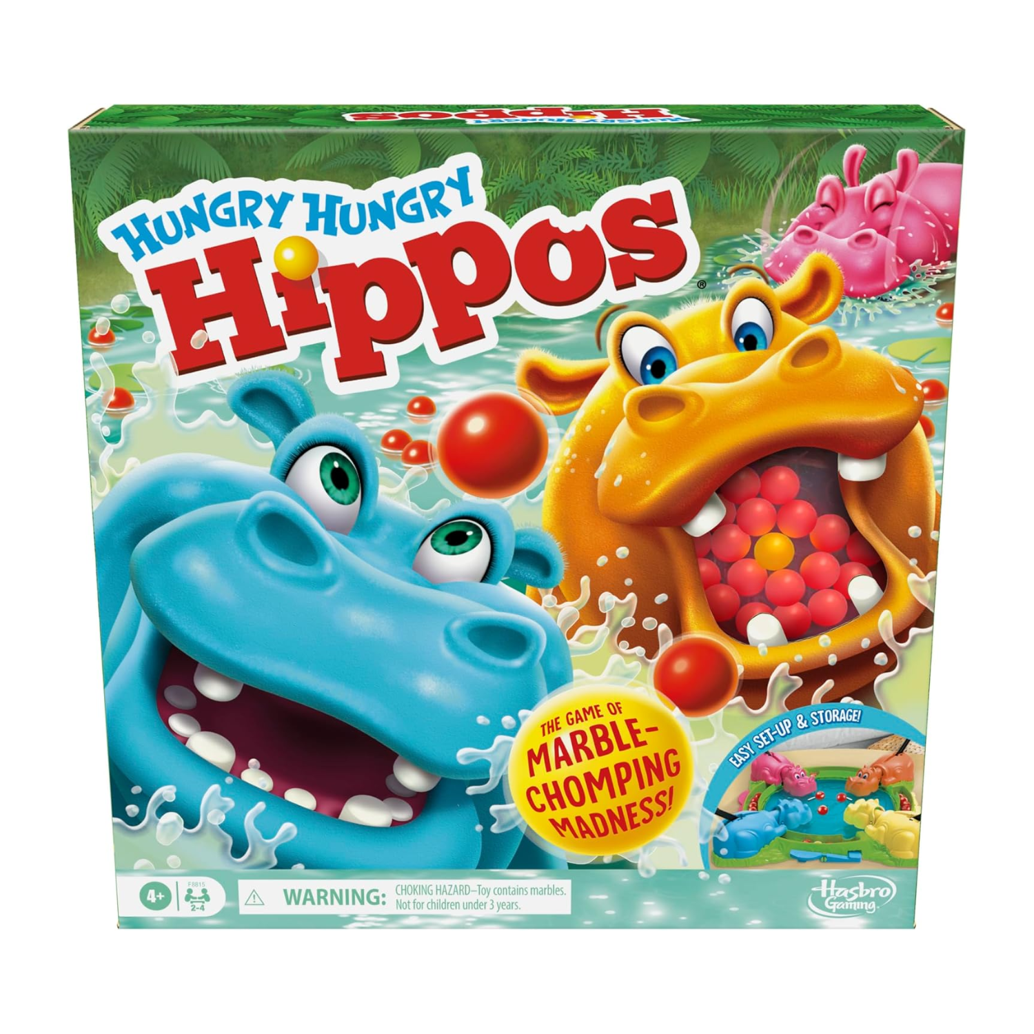 Hungry Hungry Hippos Classic Marble Chomping Board Game Fun Playset 2-4 Kids 4+