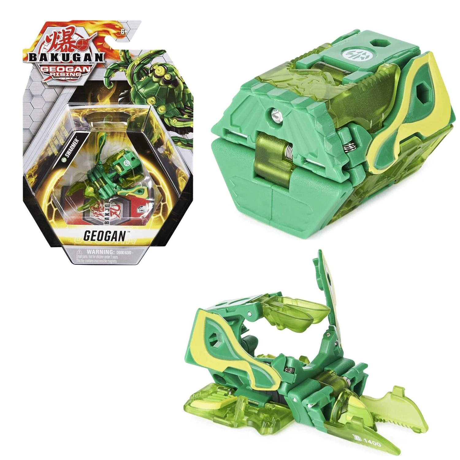 Bakugan Geogan Rising Collectible- Swarmer - Action Figure and Trading Card Game