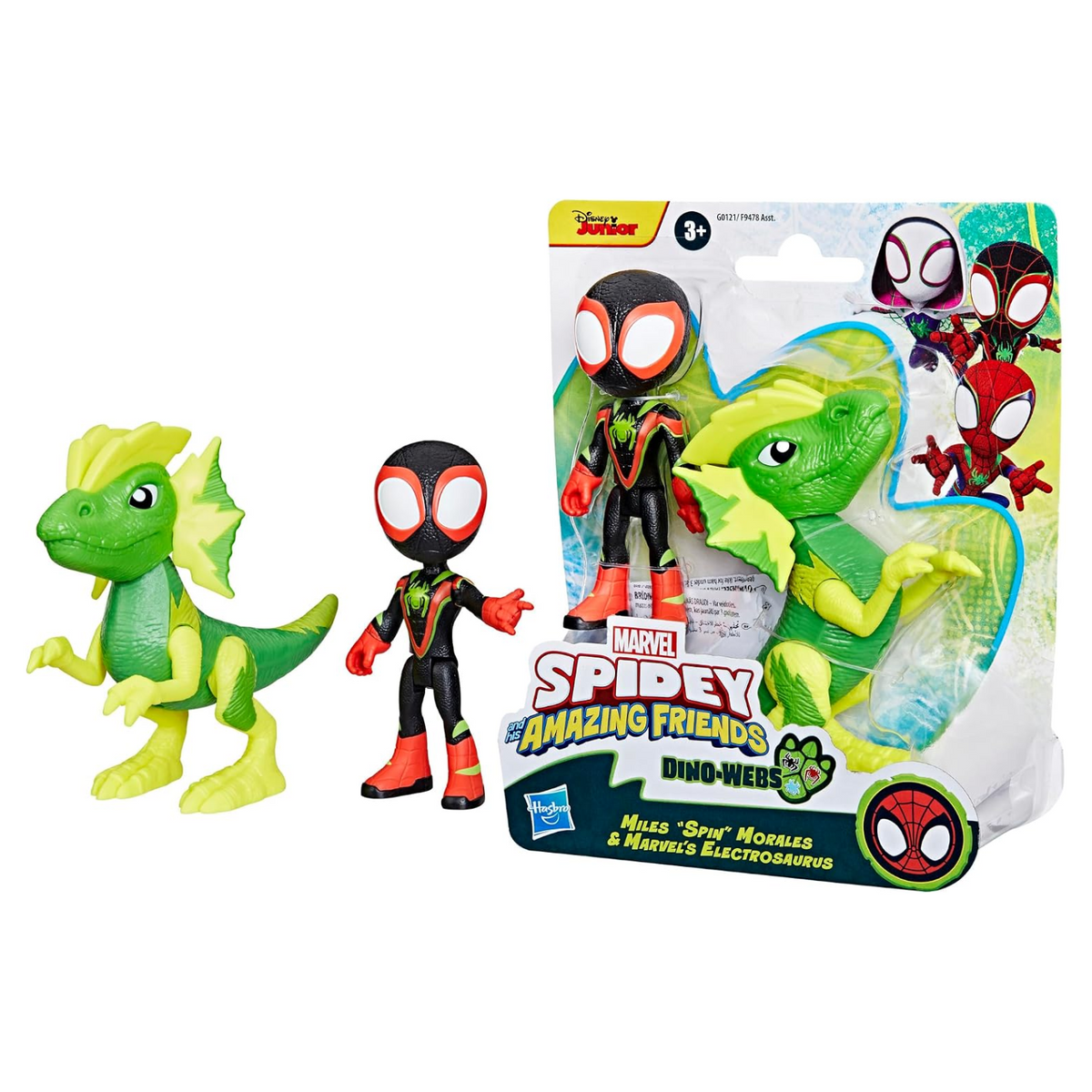 Spidey and Friends Dino Webs New Toy Miles and Electrosaurus