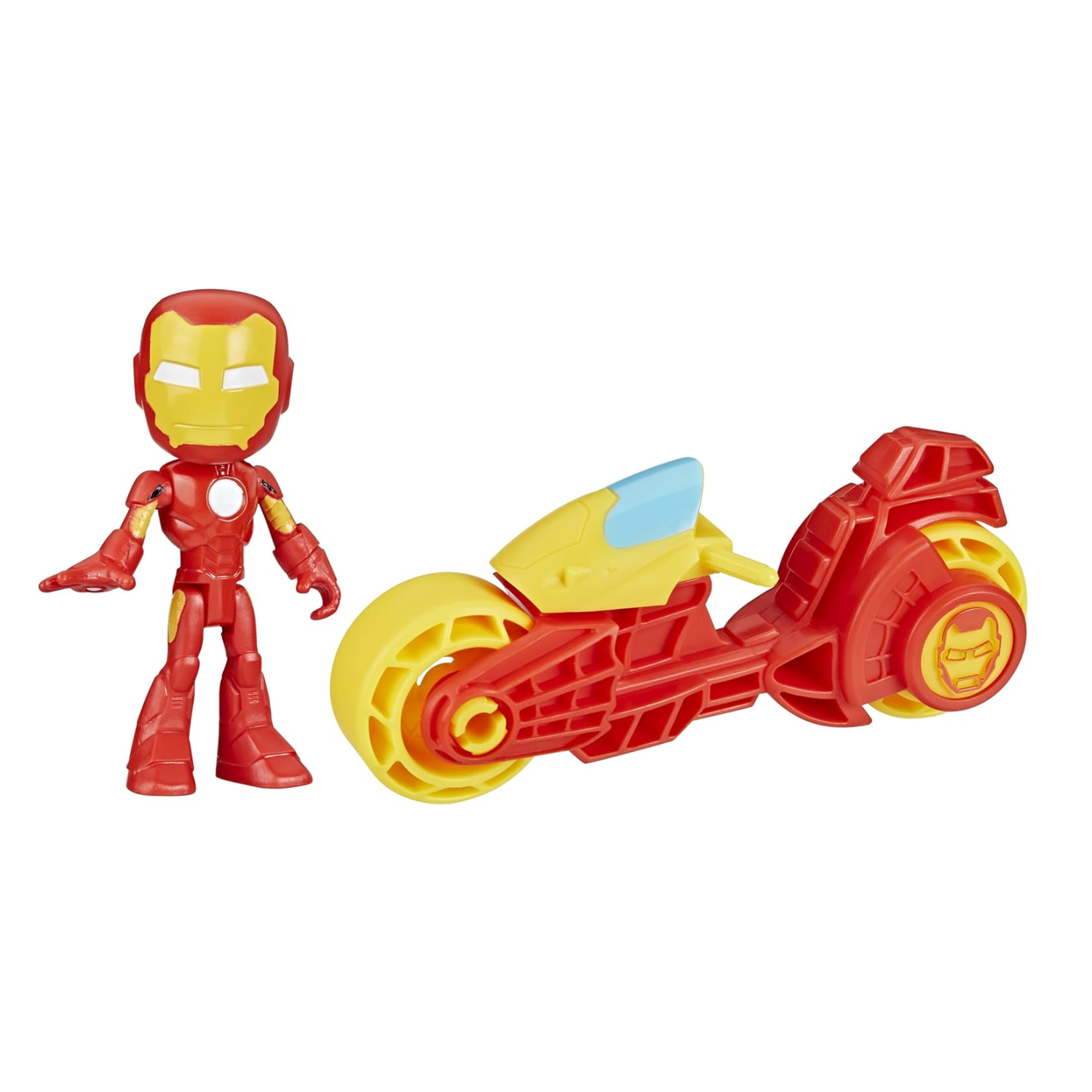 Spidey and Friends Iron Man Figure with Motorbike Toy 4" Preschool Set