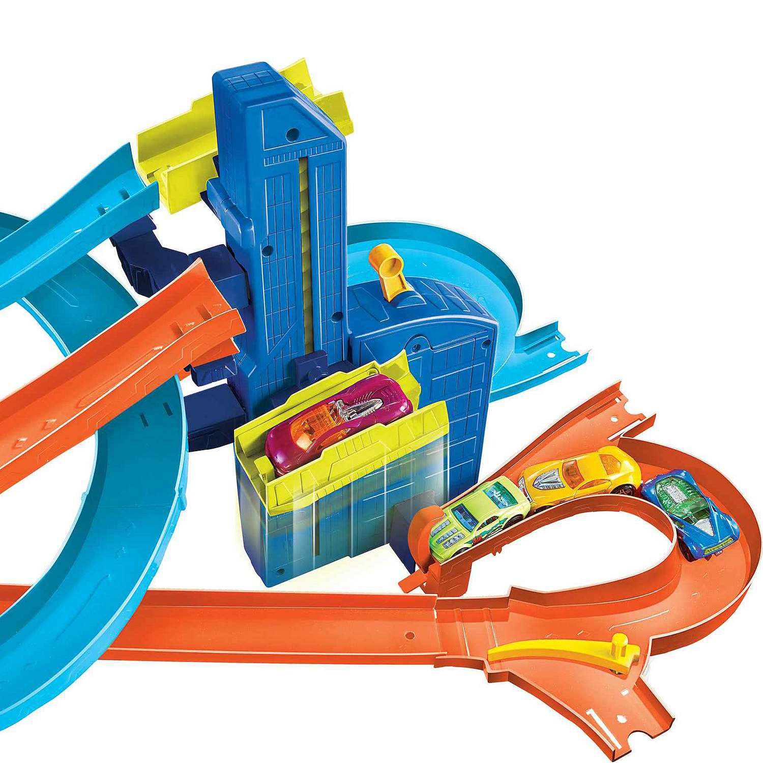 Hot Wheels Auto Lift Expressway Playset Motorized Elevators Toy Car Track 5+