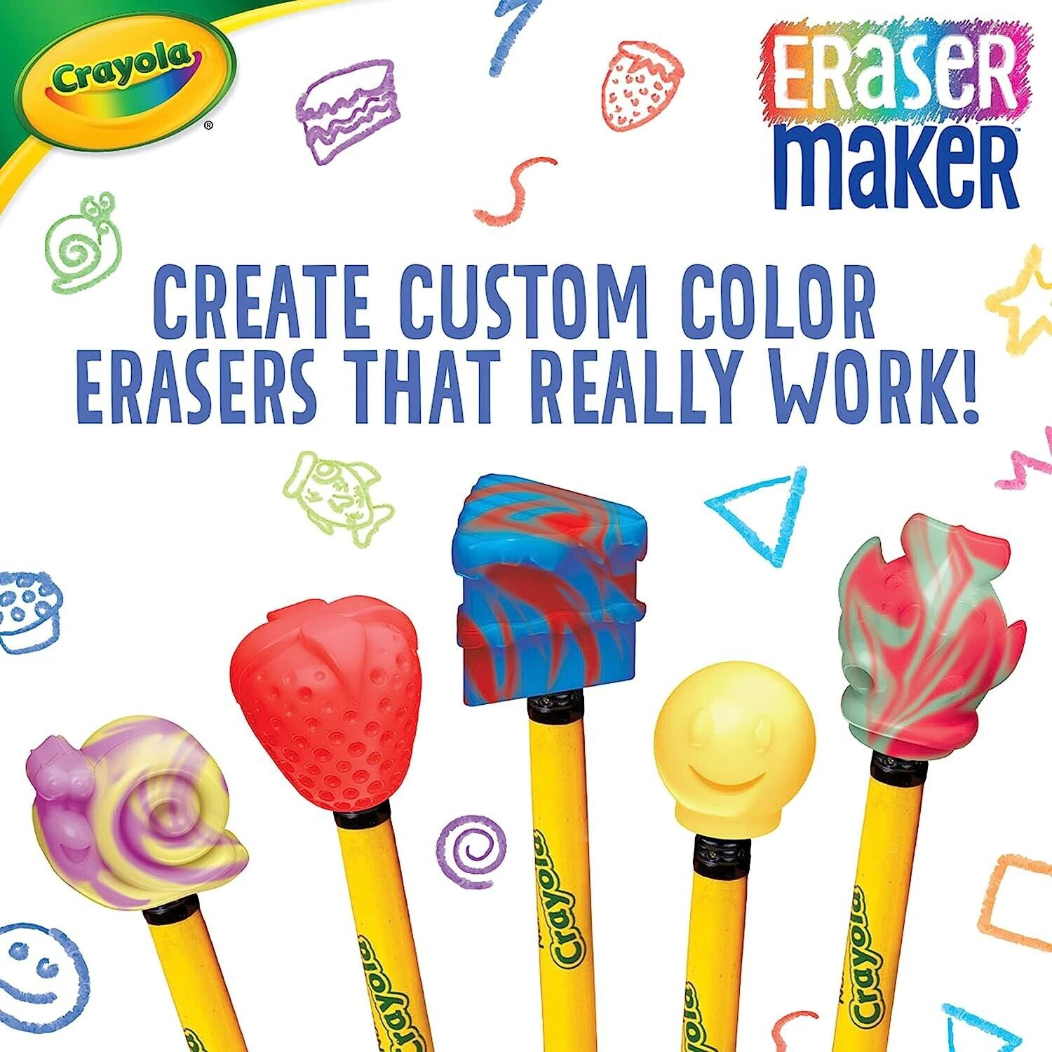 Crayola Eraser Maker DIY Activity Kit for Kids Create Your Own Erasers Cake Gift