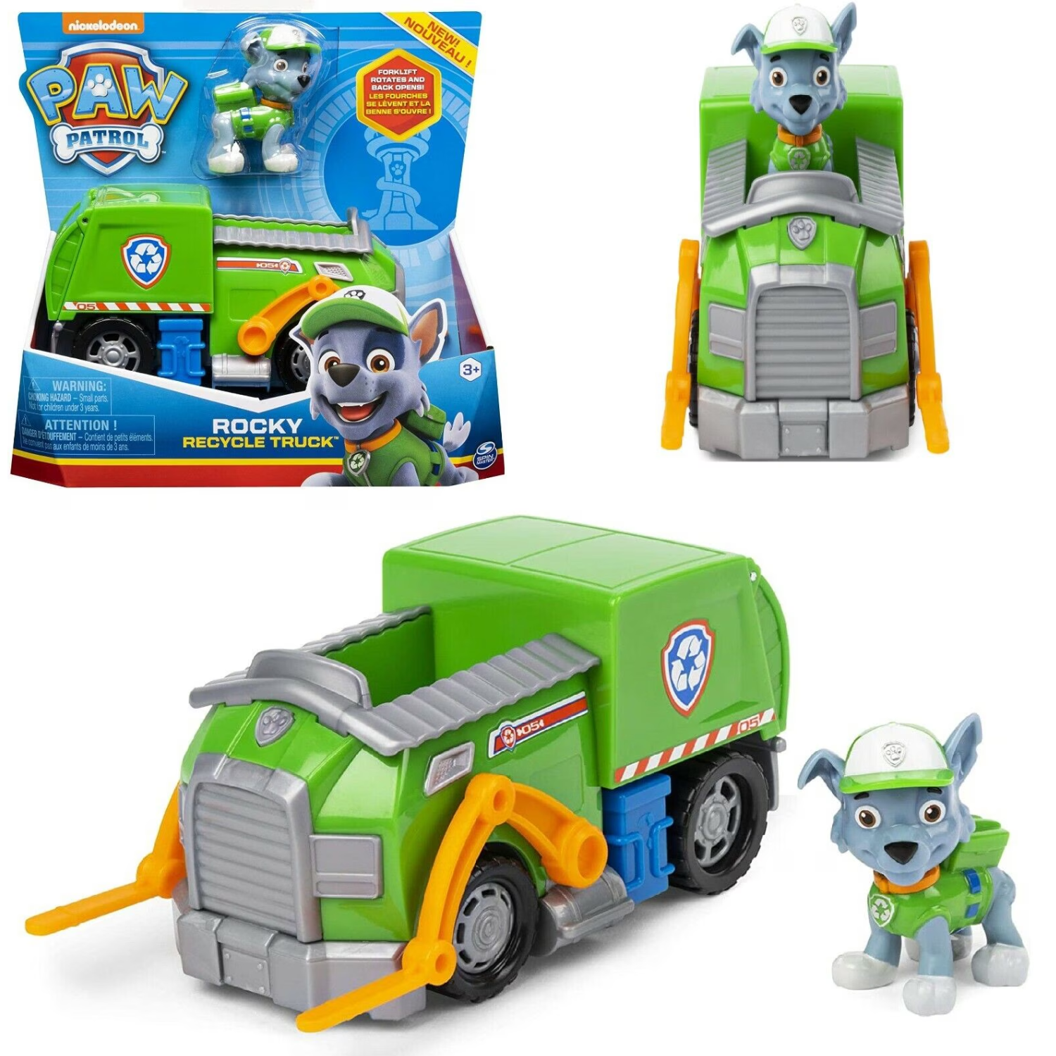 Paw Patrol-Rocky Recycle-Age 3+ Toy Car paw patrol figure from the movie