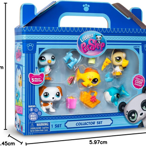 Littlest Pet Shop Beach Besties Collector Pack 5 Pets with Accessories Card 4+