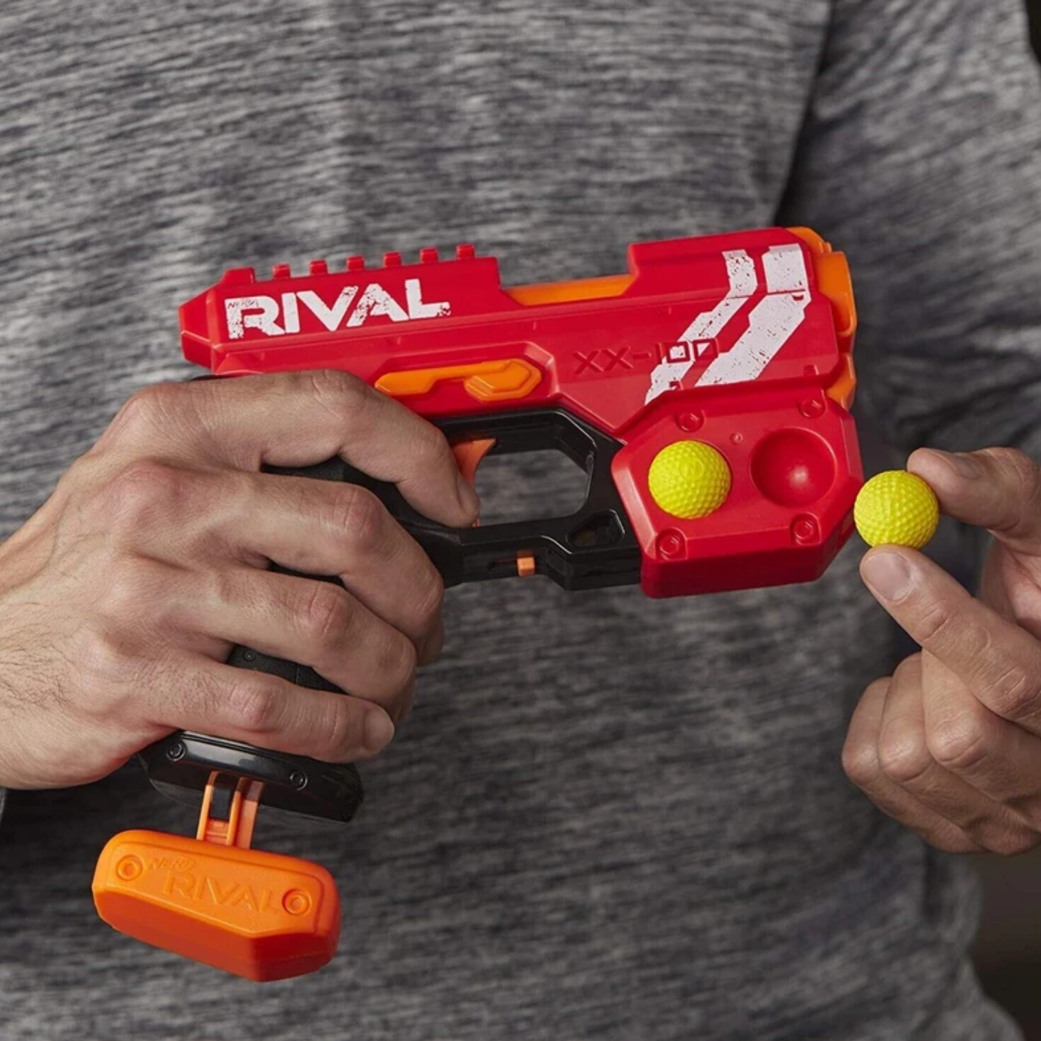 NERF Rival-Red Knockout XX-100 Blaster-Ages 14+ Toy Gun Play Fire Fight Round Gi