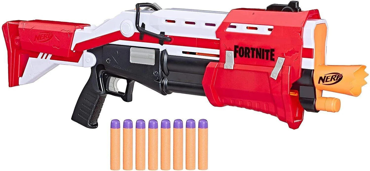 Fortnite TS-1- Nerf Mega Blaster Pump Action 8 Official Mega Darts Toy Gun Fire
