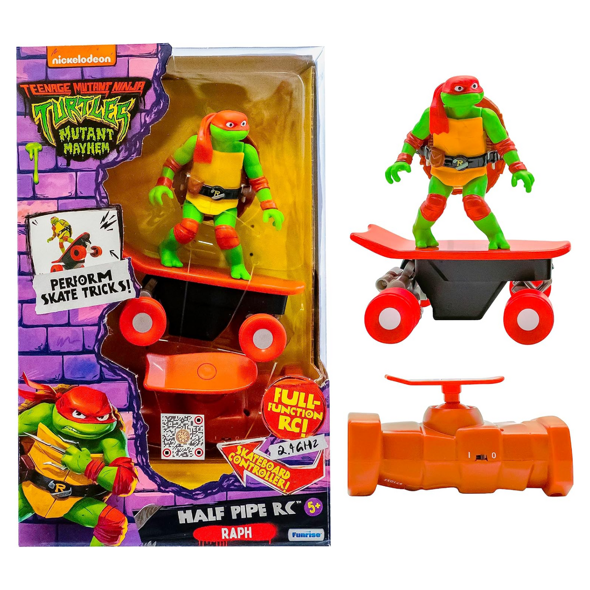 Teenage Mutant Ninja Turtle Raphael Half Pipe RC Vehicle Ages 5+ New Toy