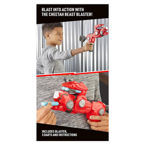 Nerf Power Rangers Cheetah Beast Blaster Toy Gun with 3 Foam Darts for Kids 8+