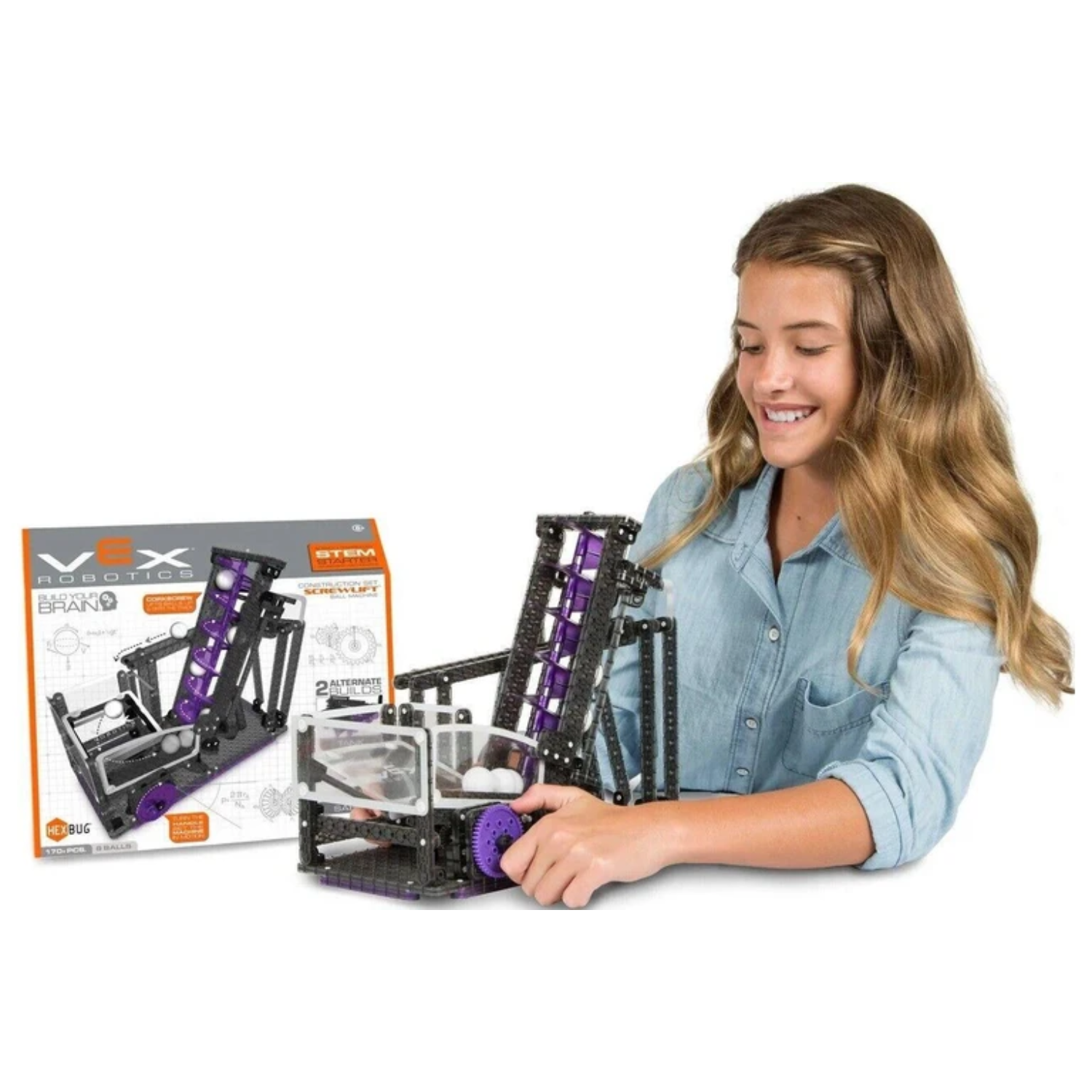 Hexbug Vex Robotics Screw Lift Ball Machine Construction Set Ages 8+ Project Fun