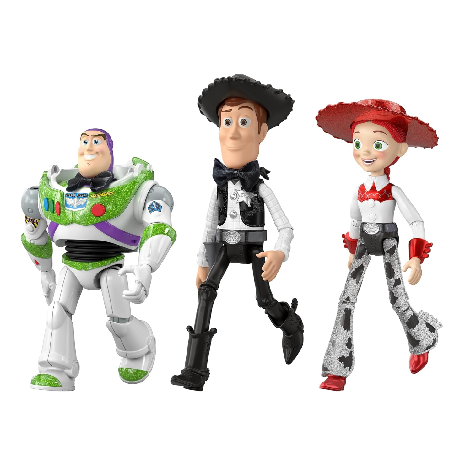 Disney Pixar Toy Story 3-Pack Hollywood Stars Glittery Woody Buzz Lightyear Jess