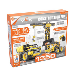 HEXBUG VEX Construction Zone 1350 Piece Crane Dump Truck Backhoe Building Toy