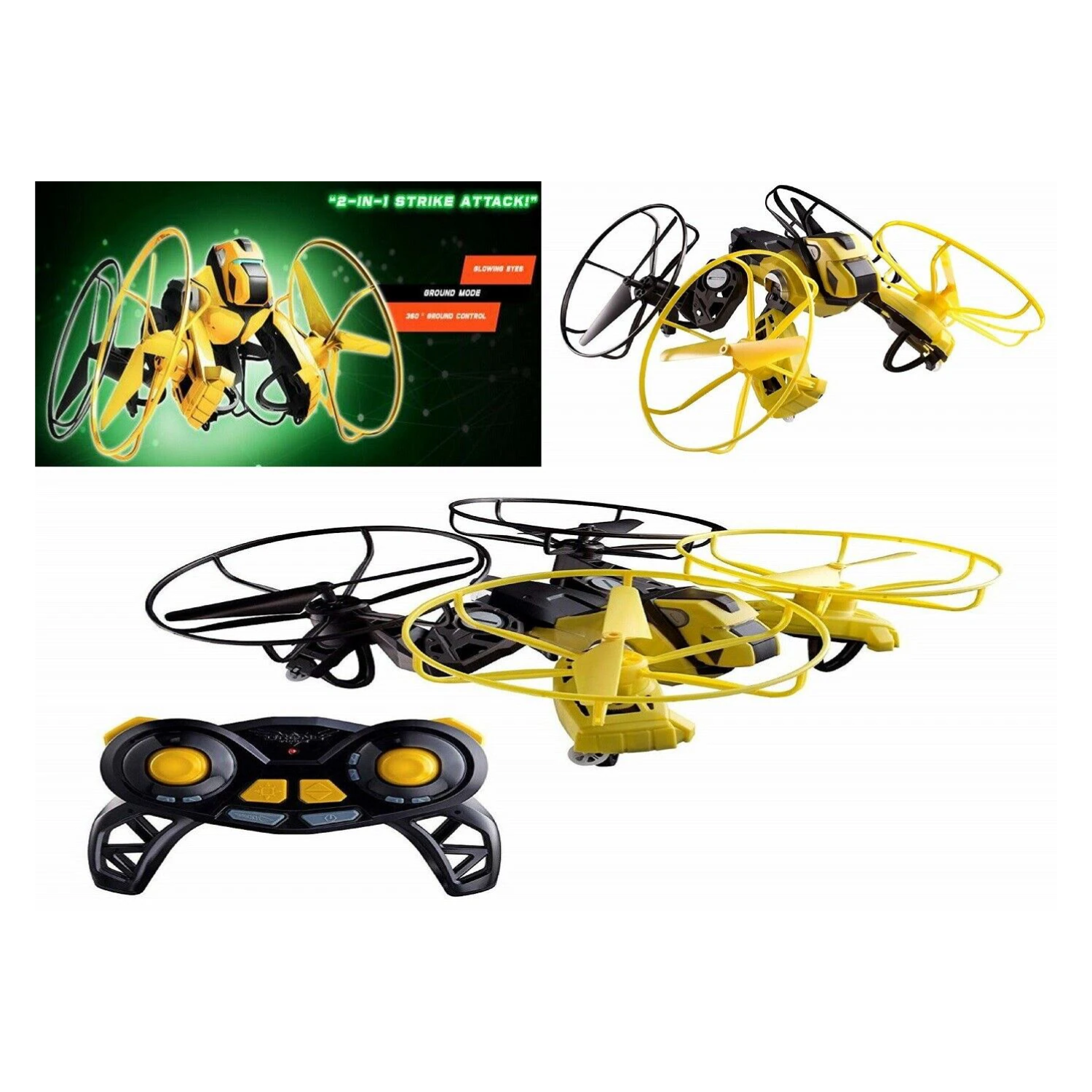 Drone Force Morph Zilla Land Air Plane 8+ Toy Play Helicopter 2.4G IR RC Gift
