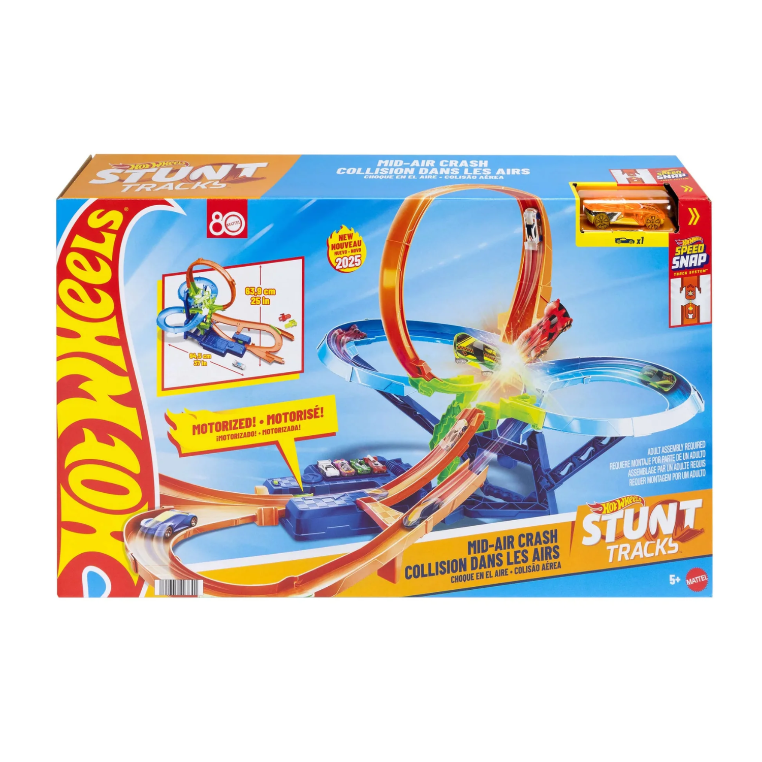 Hot Wheels Stunt Tracks Mid-Air Crash Collision Playset Ages 5+ New Toy