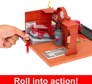 Disney Pixar Cars Red Fire Station Playset Truck Radiator Springs Ages 3+ Toy