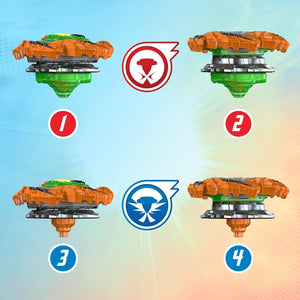 Beyblade Burst QuadStrike Light Ignite Battle Set Stadium with Tops Launchers 8+