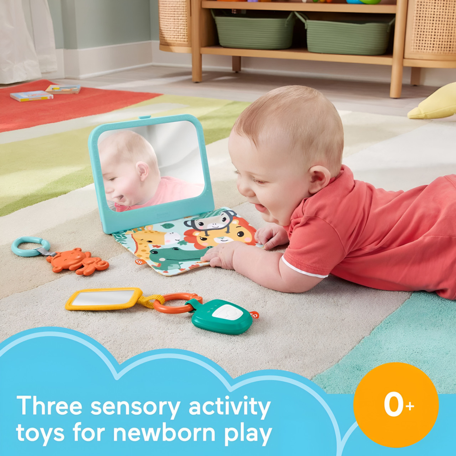 Fisher-Price Look & Listen Baby Gift Set Rattle Teether Sensory Toys for Newborn