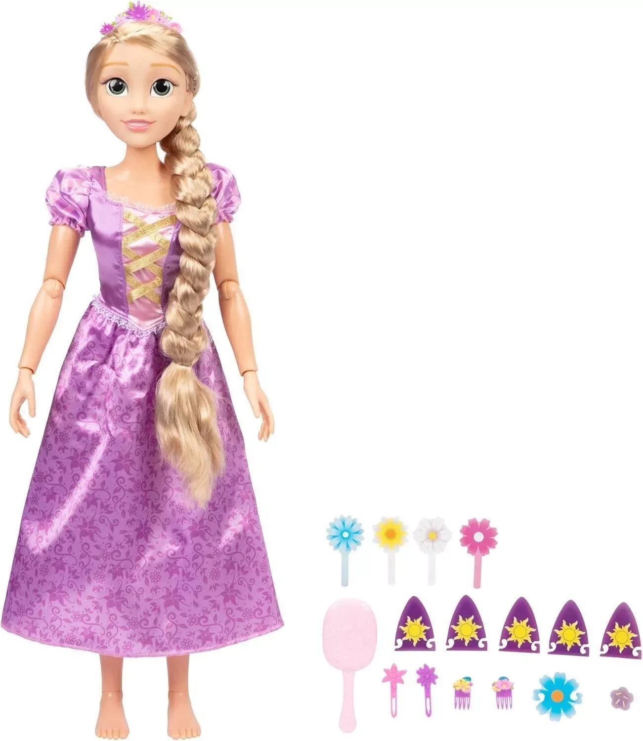 Disney Princess Rapunzel Doll Playdate 32 Inch Tall Poseable Brush Comb Hair