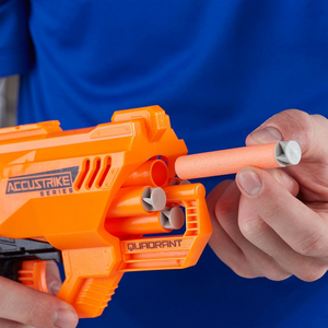 Nerf Elite Accustrike Quadrant Blaster 4 Dart Drum Compact Shot Ages 8 Plus Play